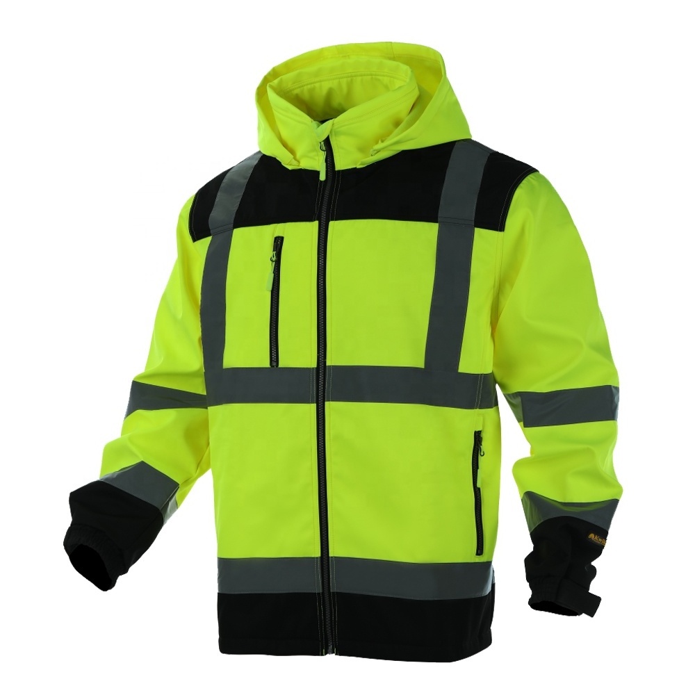 Safety Reflective Jacket Strip Mesh Fabric Construction Security Work Wear Safety Winter Jackets