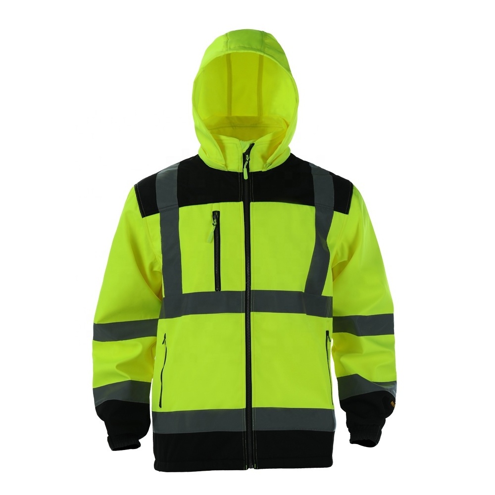 Safety Reflective Jacket Strip Mesh Fabric Construction Security Work Wear Safety Winter Jackets