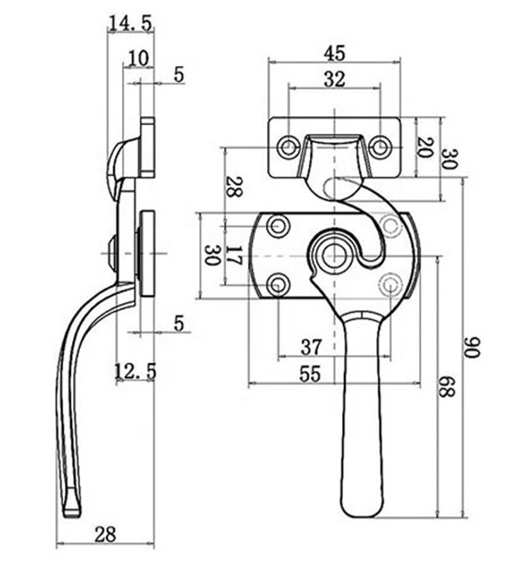 Oven Steaming Cabinet Freezer Adjustable Compression Kitchen Handle Lock Latch