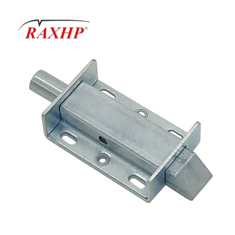 Heavy spring finger pull end flush latch offset with slam bolt