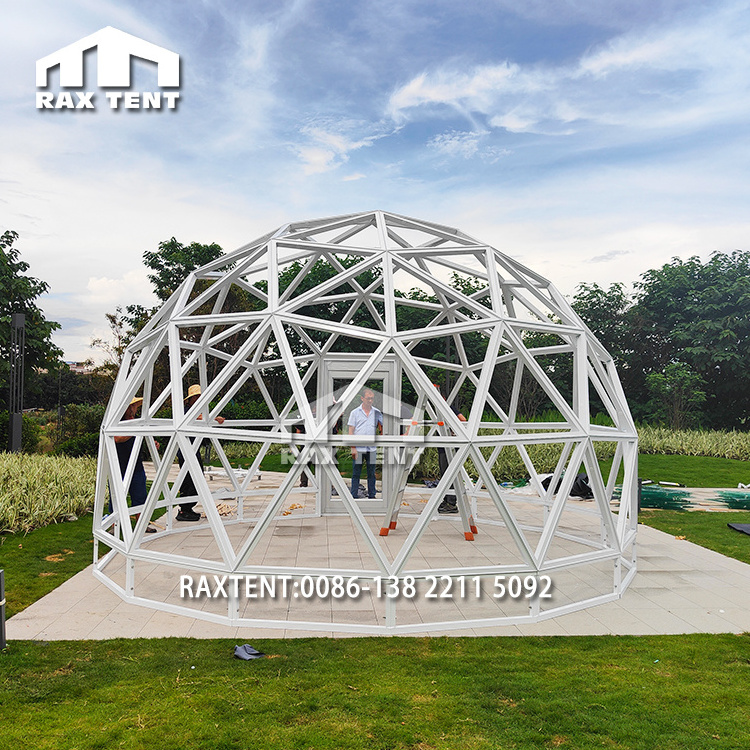 RAXTENT 5M Outdoor Transparent Glass Garden Igloo Dome Tent for Sale with Aluminum Alloy Frame