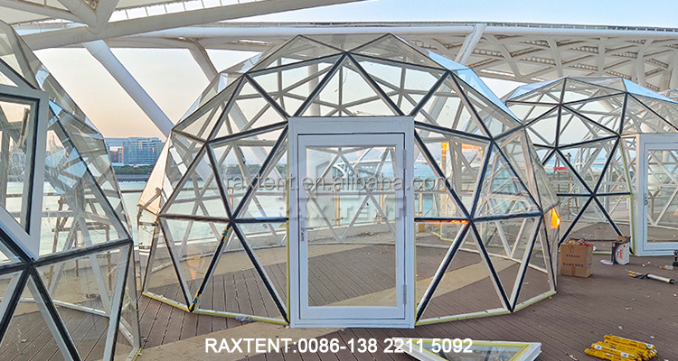 RAXTENT Custom Outdoor Transparent Glass Dome Tent for Backyard Event and Seaside Restaurant Dome Tent