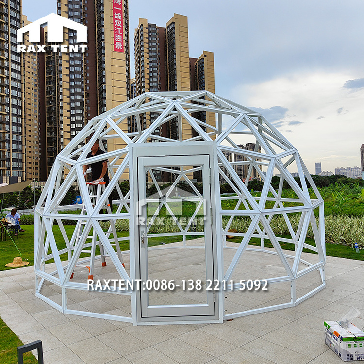 RAXTENT 5M Outdoor Transparent Glass Garden Igloo Dome Tent for Sale with Aluminum Alloy Frame