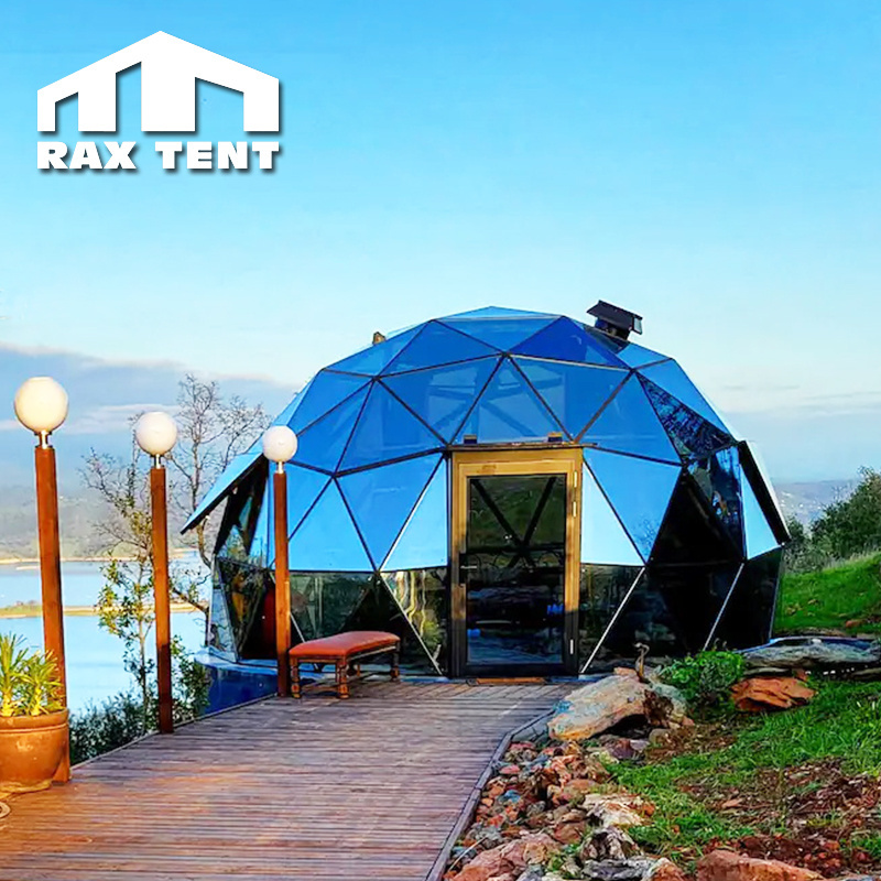 Prefab Glass House for Hotel Airbnb Rentals with Aluminum Frame Glass Houses Movable Dome Sunroom for 4 Season