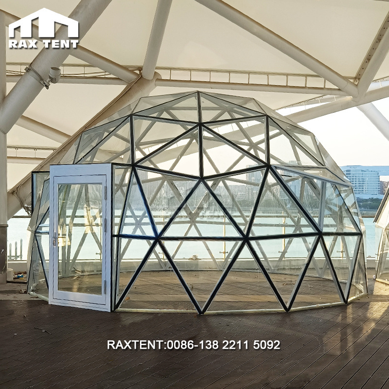 RAXTENT Custom Outdoor Transparent Glass Dome Tent for Backyard Event and Seaside Restaurant Dome Tent