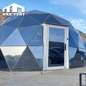 6M Dia Camping Dome Tent for Accommodation with Tempered Glass and Aluminum Framework Structure