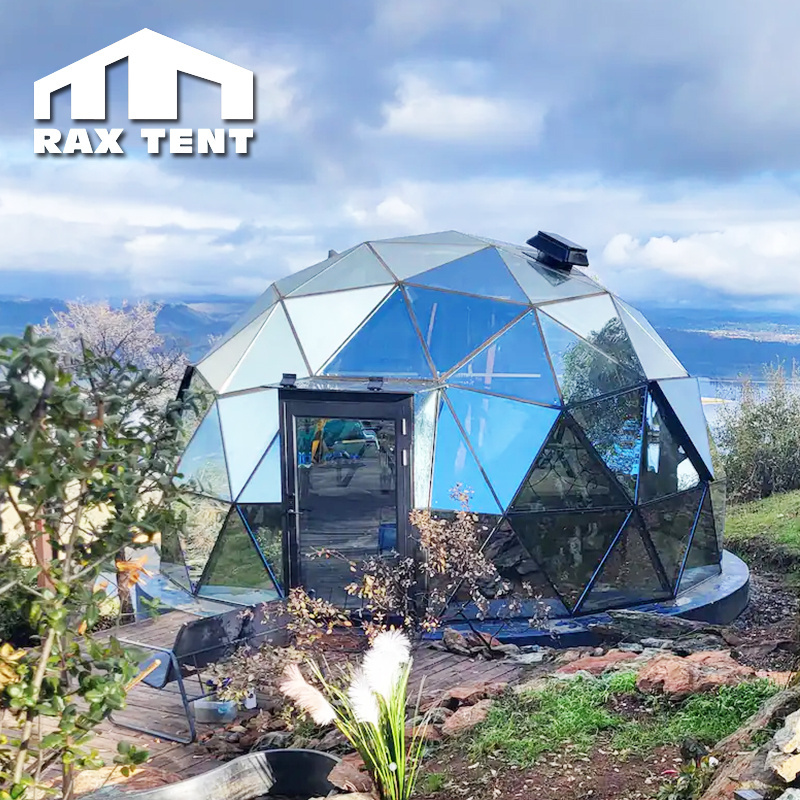 Prefab Glass House for Hotel Airbnb Rentals with Aluminum Frame Glass Houses Movable Dome Sunroom for 4 Season