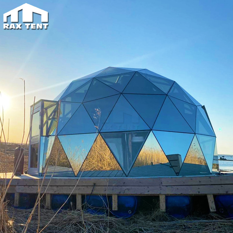 Glamping Igloo Glass Dome Tent for Resort with 360-degree Panorama View at Seaside