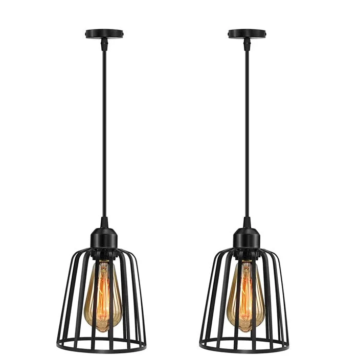 Wholesale Metal Pendant Light Industrial Cage Hanging Light Fixture For farmhouses kitchen living room bedroom  home decoration