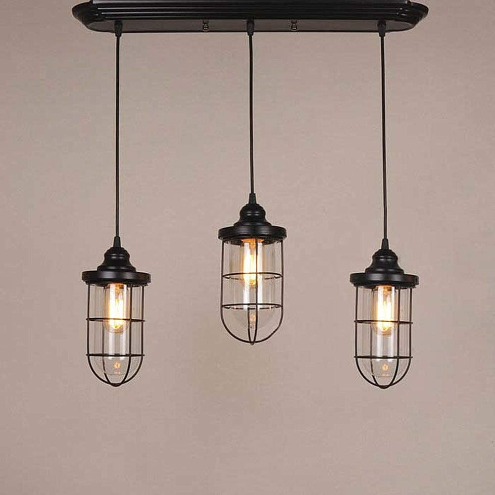 Wholesale Vintage Retro Style 3 Way Ceiling Pendant Light Cluster Light Fitting Brass Dome   For Home Decoration Farmhouses