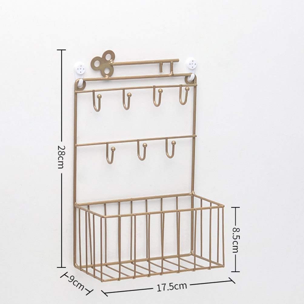 Wholesale Metal Door Hanger with Basket Coat Hooks Storage Baskets Entryway Key Rack For Room Office School Wall Hooks