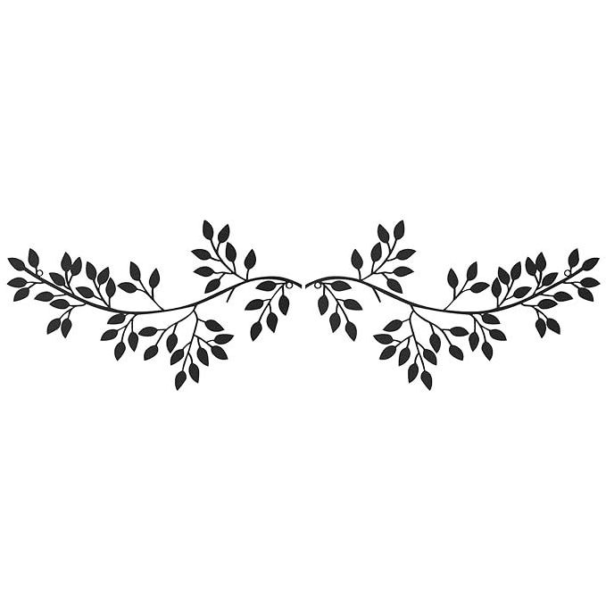 Metal Tree Leaf Wall Decor Vine Olive Branch Art Wrought Iron Scroll Sculptures Above The Bed, Living Room, Outdoor Decoration