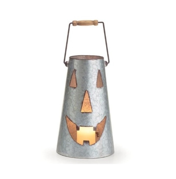 Wholesale Vintage style galvanized Metal House Tea Light candle holder Jack O Lantern  for home and garden decor