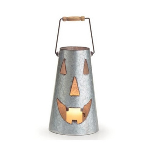 Wholesale Vintage style galvanized Metal House Tea Light candle holder Jack O Lantern  for home and garden decor