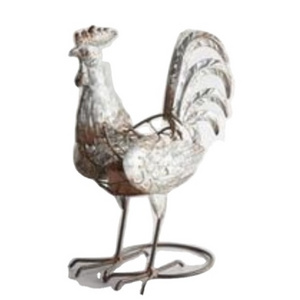 Wholesale Vintage style  Galvanized Metal Rooster shape  Luminary Candle Holder for home and garden decor