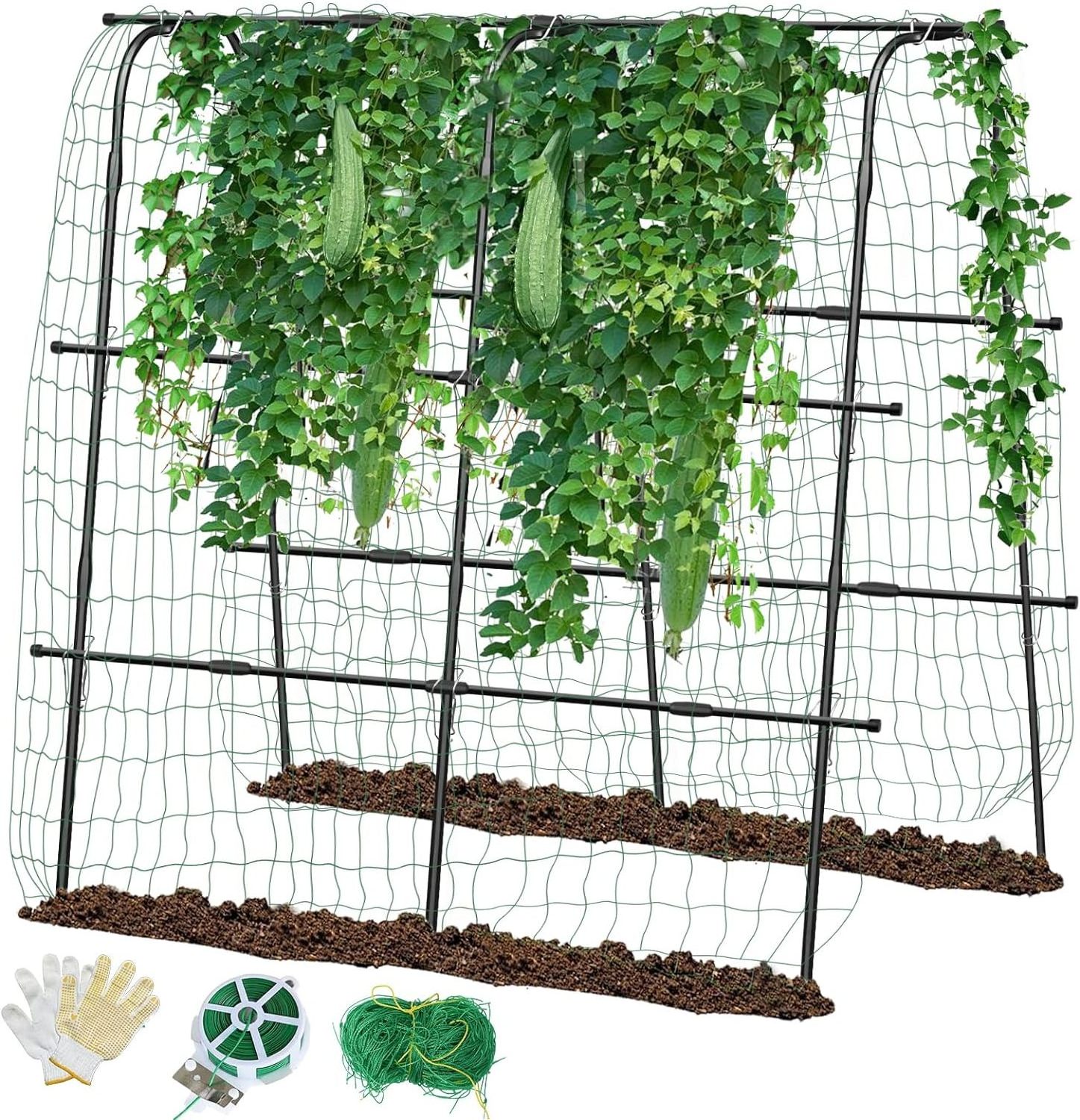 Cucumber Trellis for Garden Vegetable Trellis,Shaped Metal Garden Trellis Arch Plant Grow Support Frame