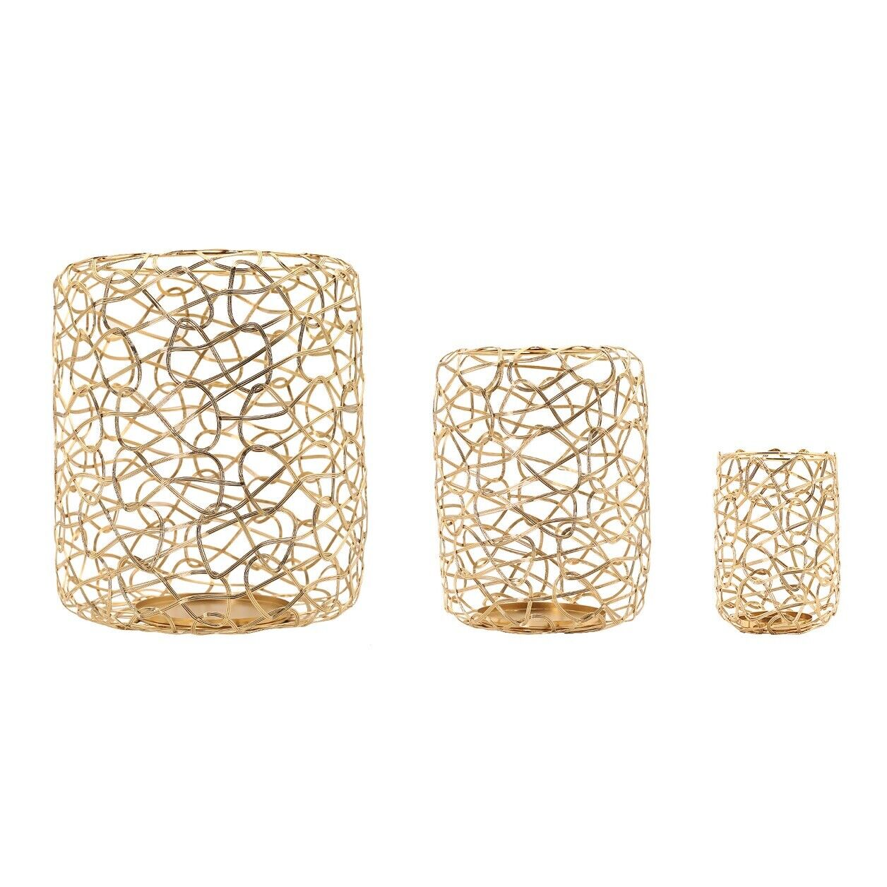 Wholesale Set Of 3 Gold Tealight Decorative Candle Holders Lantern For Room Decore Living Room Bedroom Decorative