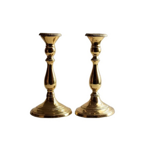 Set of 2 heavy brass candle holders made in india brass candlesticks table centerpiece solid brass candle stand for home decor w