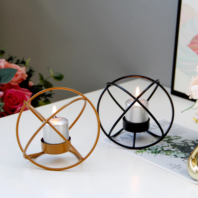 Wholesale Metal Wrought Iron Candle Holder Creative Spherical Candle Holder For Wedding Christmas Diwali Decoration