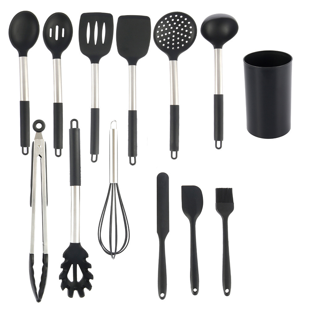 Wholesale 13 Piece Household Stainless Steel Kitchen Accessories And Silicone Kitchen Utensils Set