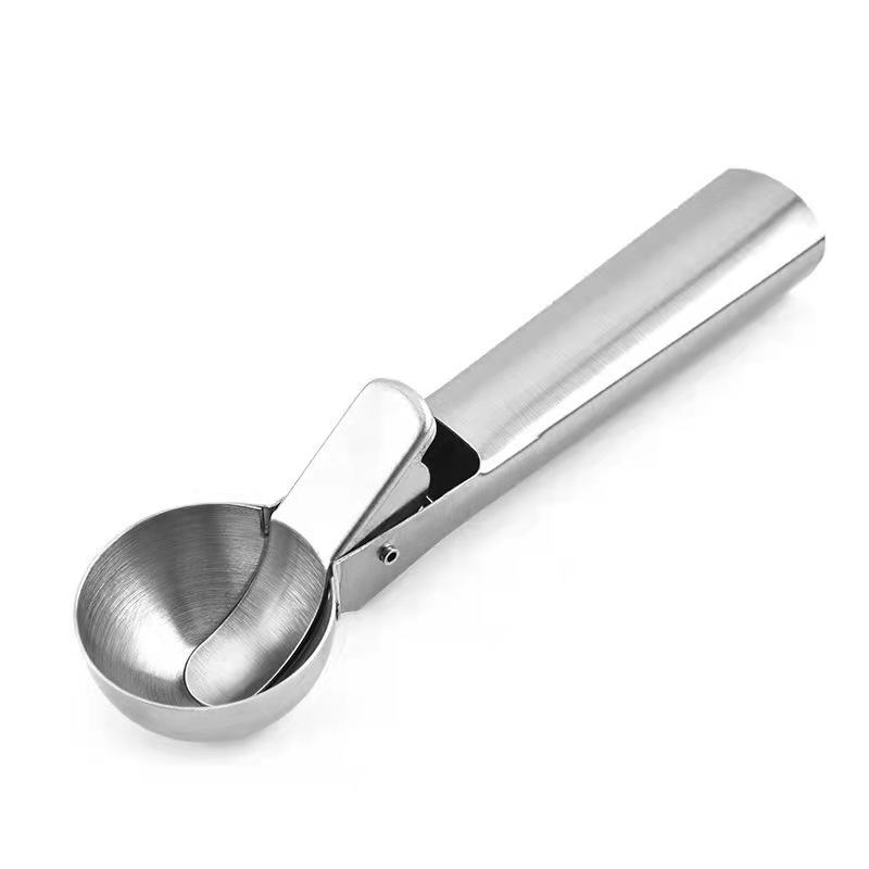 Ice Cream Scooper Stainless Steel Heavy Duty Metal Icecream Spoon Safe Premium Ice Cream Scoop with Trigger