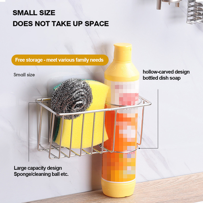 Faucet caddy hanging sink kitchen bathroom storage organizer soap dispenser and drain basket sponge holder for kitchen sink