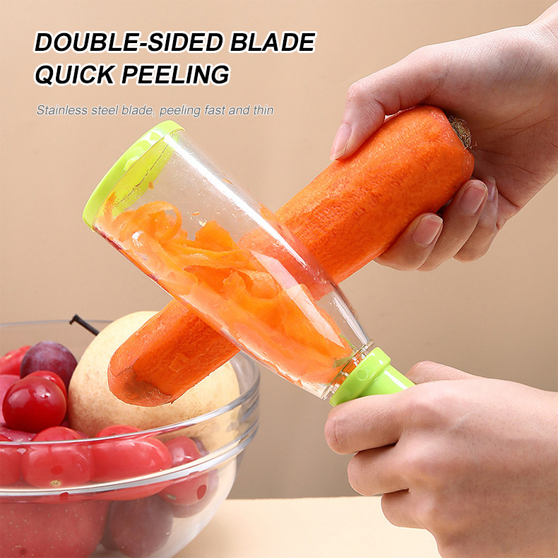 Manual stainless steel potato peeler fruit peeler fruit and vegetable peeler with storage container for home kitchen