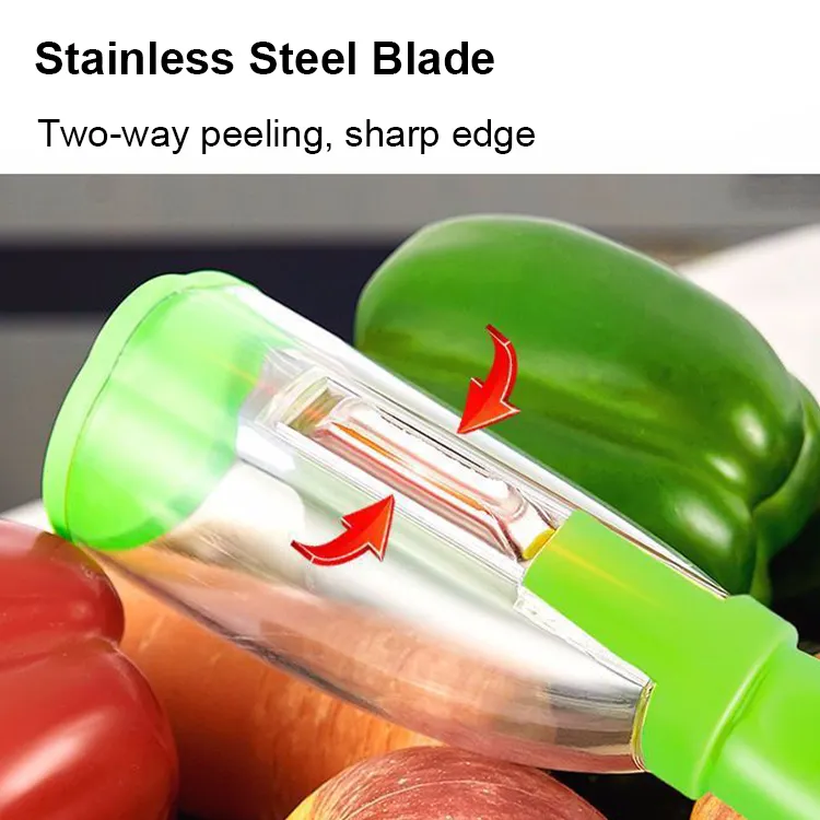 Manual stainless steel potato peeler fruit peeler fruit and vegetable peeler with storage container for home kitchen