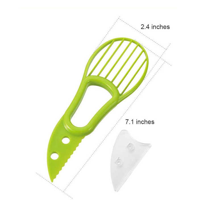 Custom Wholesale Multifunction Manual Kitchen Fruit 3-In-1 Avocado Cutter Pitter Peeler Kitchen Gadgets 3 In 1 Avocado Slicer