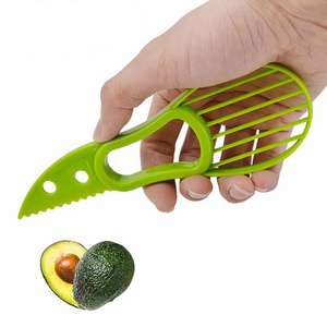 Custom Wholesale Multifunction Manual Kitchen Fruit 3-In-1 Avocado Cutter Pitter Peeler Kitchen Gadgets 3 In 1 Avocado Slicer