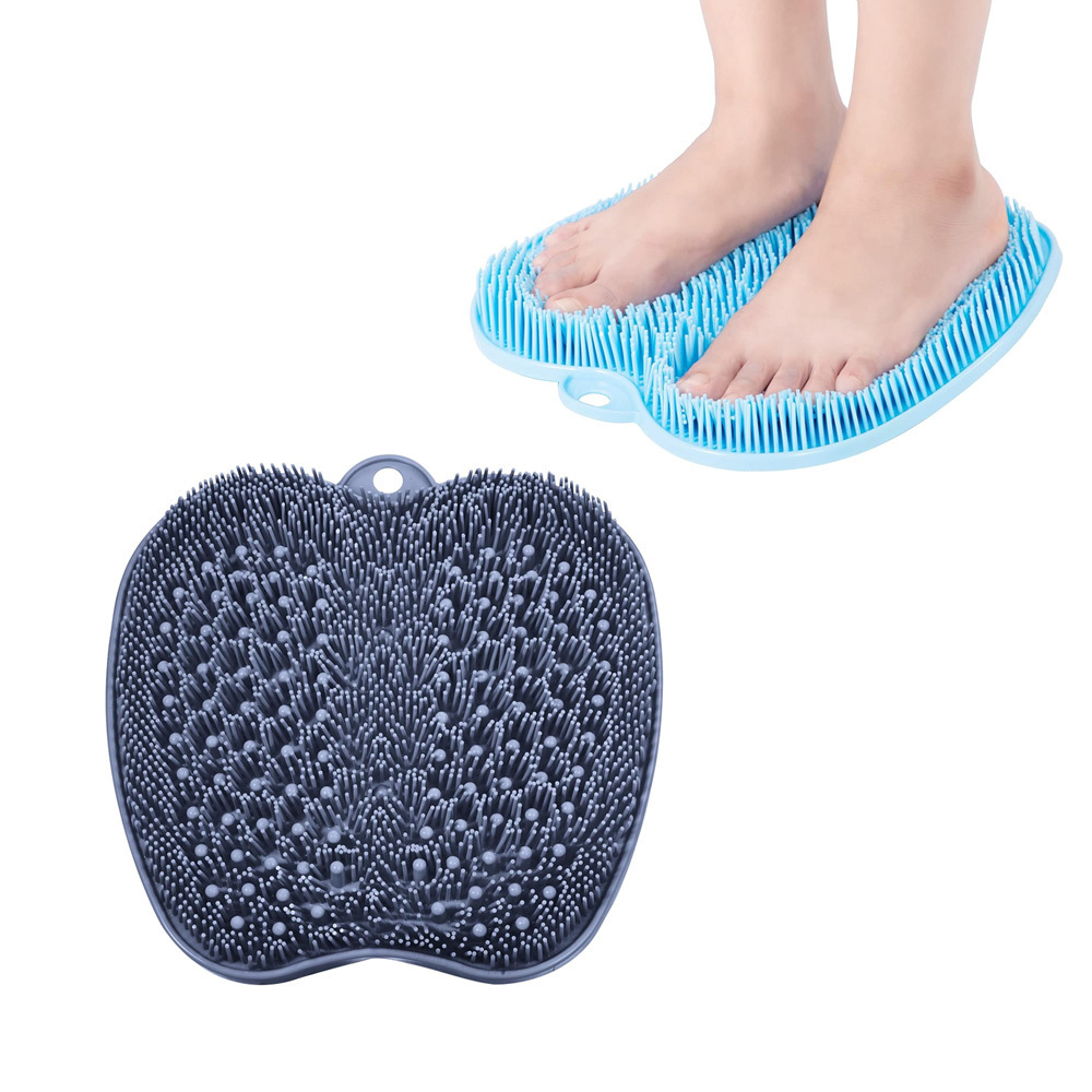 New bath exfoliating foot wash scrubber mat bathroom body back scrubber brush shower silicone foot scrubber for shower