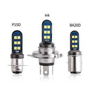 12VDC led ba20d H4 H6 P15D lights motorcycle LED headlight bulb with 3030 highlight motorcycles headlight naked in headlamp bulb