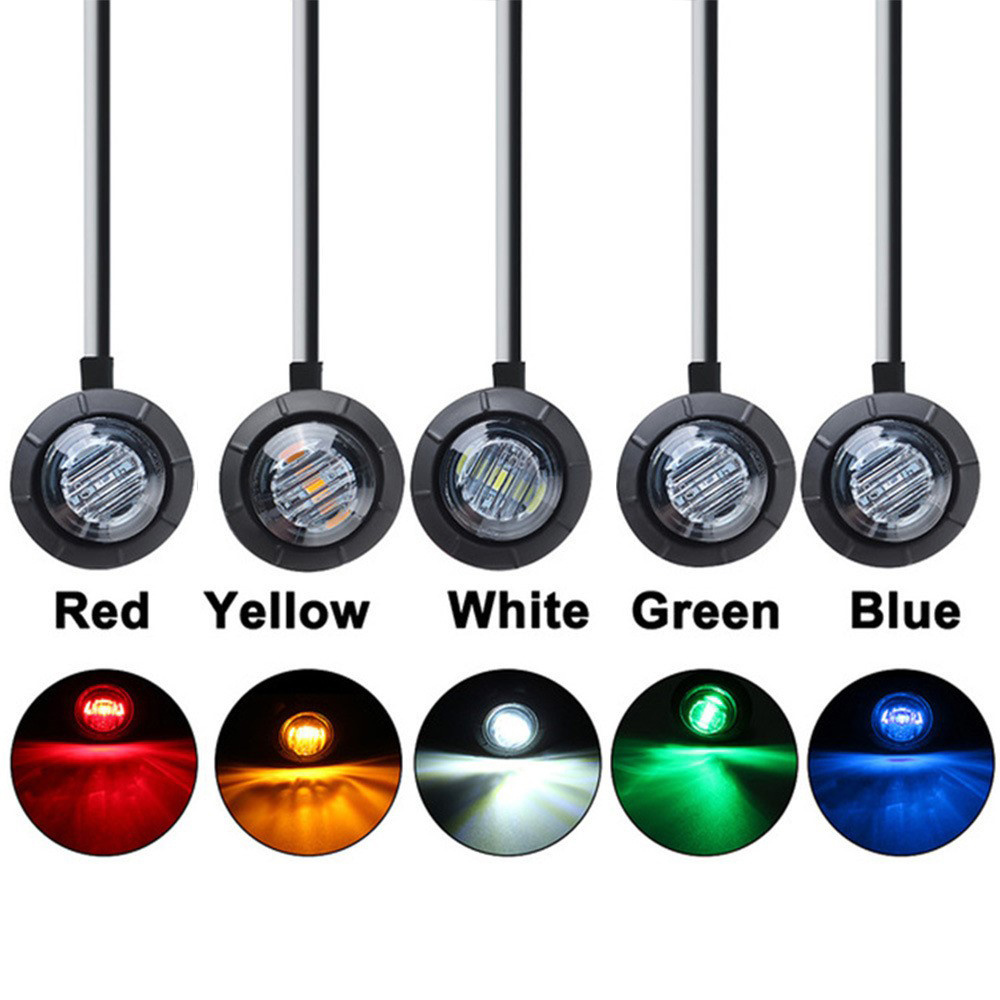 3 inch 4 inch Round LED Clearance Light Front Rear Side Marker Indicators Light for Truck Car Bus Trailer Boat Brake Stop Lamp