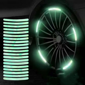 New 3d Car Tire Wheel Hub Ring Sticker Motor Auto Outdoor Custom Logo Reflector Car Wheel Rim Warning Reflective Stickers