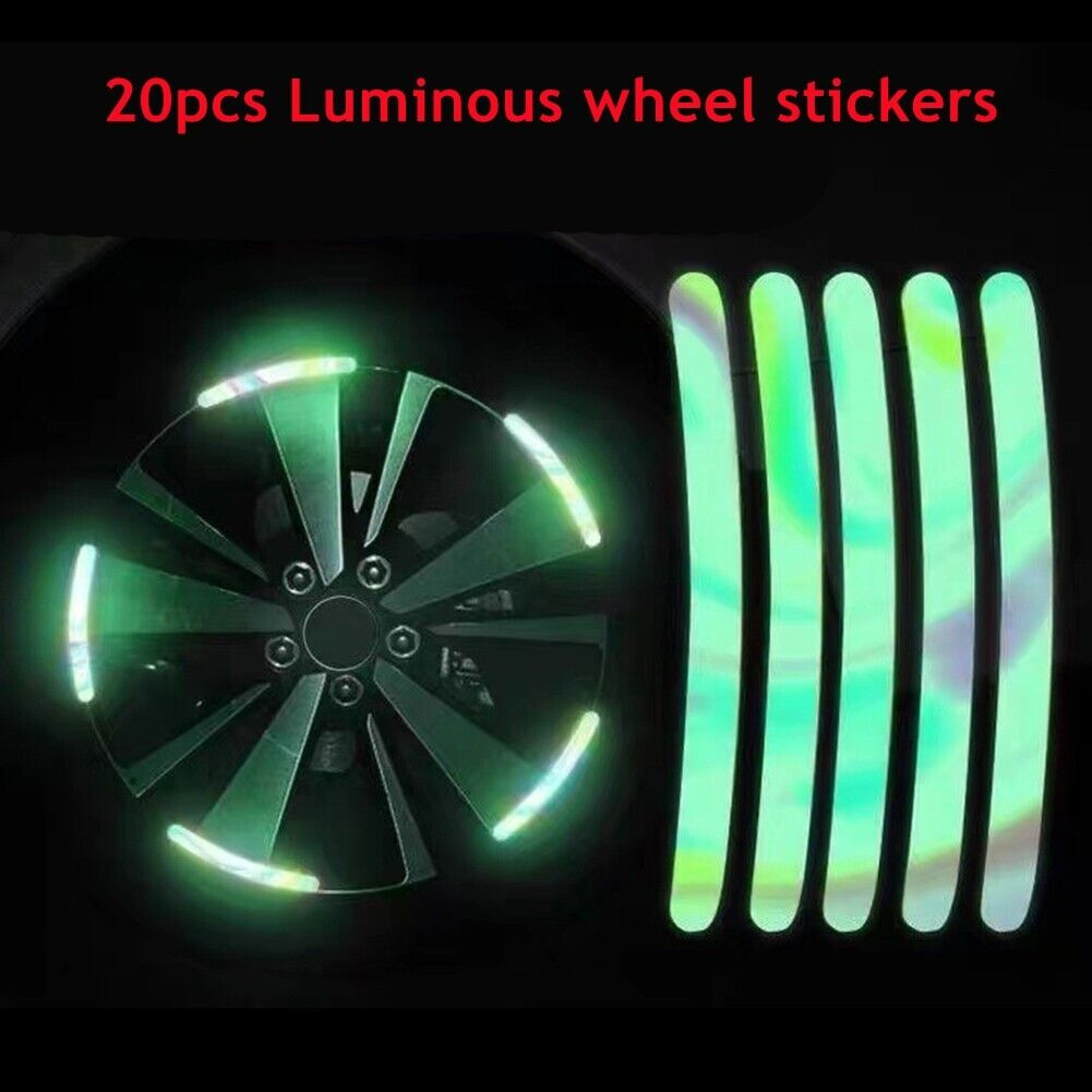 New 3d Car Tire Wheel Hub Ring Sticker Motor Auto Outdoor Custom Logo Reflector Car Wheel Rim Warning Reflective Stickers