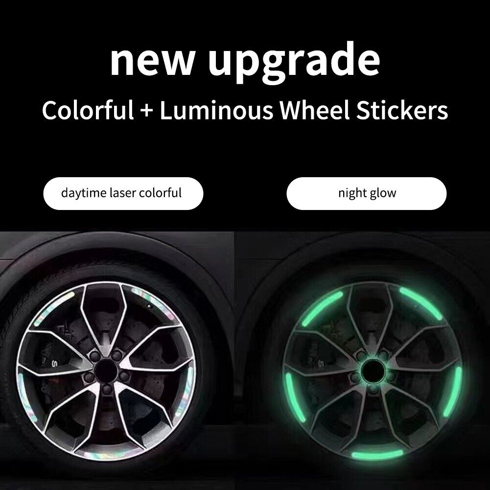 New 3d Car Tire Wheel Hub Ring Sticker Motor Auto Outdoor Custom Logo Reflector Car Wheel Rim Warning Reflective Stickers