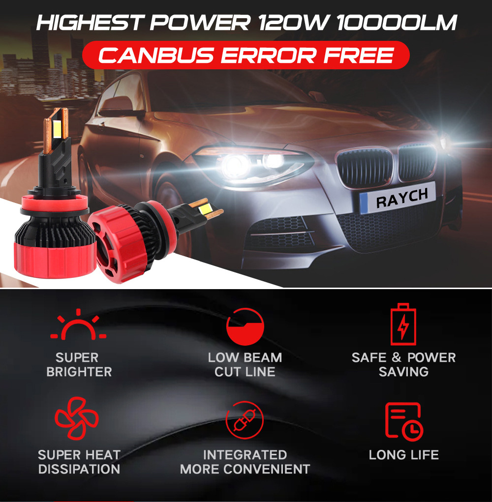 1000W 100000LM  Led Headlight Bulb H4 H7 H11 9005 9006 Led Headlights Kit Canbus Error Free Car Customized Automotive Led