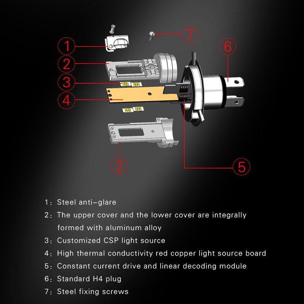 Super Bright V1 Car Headlights H7 Led H4 Led H8/h9/h11 Hb3/9005 Hb4/9006 Auto Bulb 60w 8000lm Automobiles Headlamp 6500k