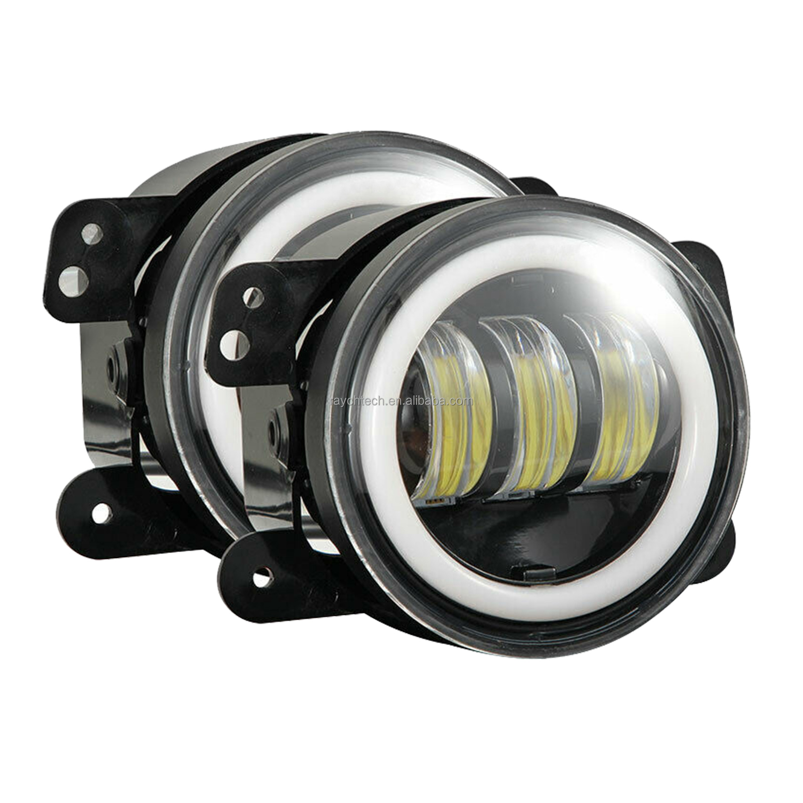 2023 New arrival led fog lamp  Angel Eye Led Fog Light Drl Amber Turn Signal Led Work Light Car Fog Light