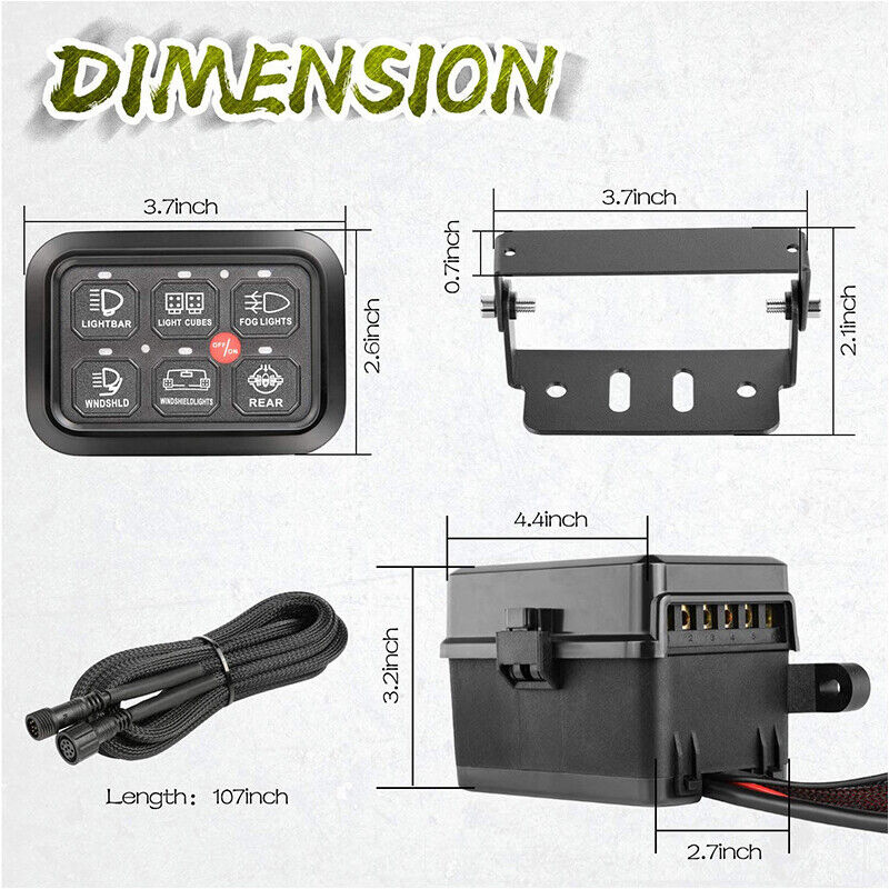 6 Gang Led 12v Switch Panel 60a Race Car Switch Panel Automatic Dimmable Marine Electrical Switch Panels For Truck Boat Off Road