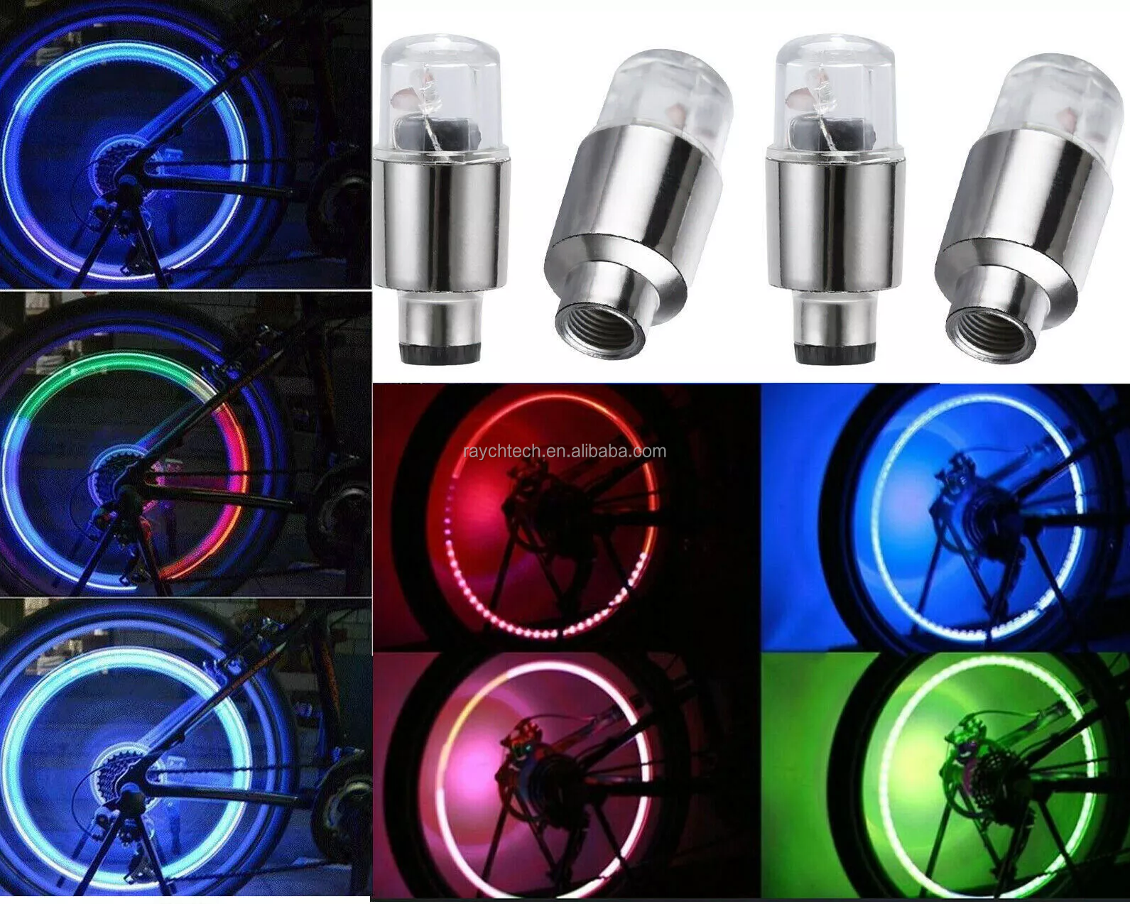 Car Tire Valve Ca ps Night Luminous Wheel Tyre Rim Stem Covers Fluorescent Dustproof Accessories For Auto Motorcycle Bike