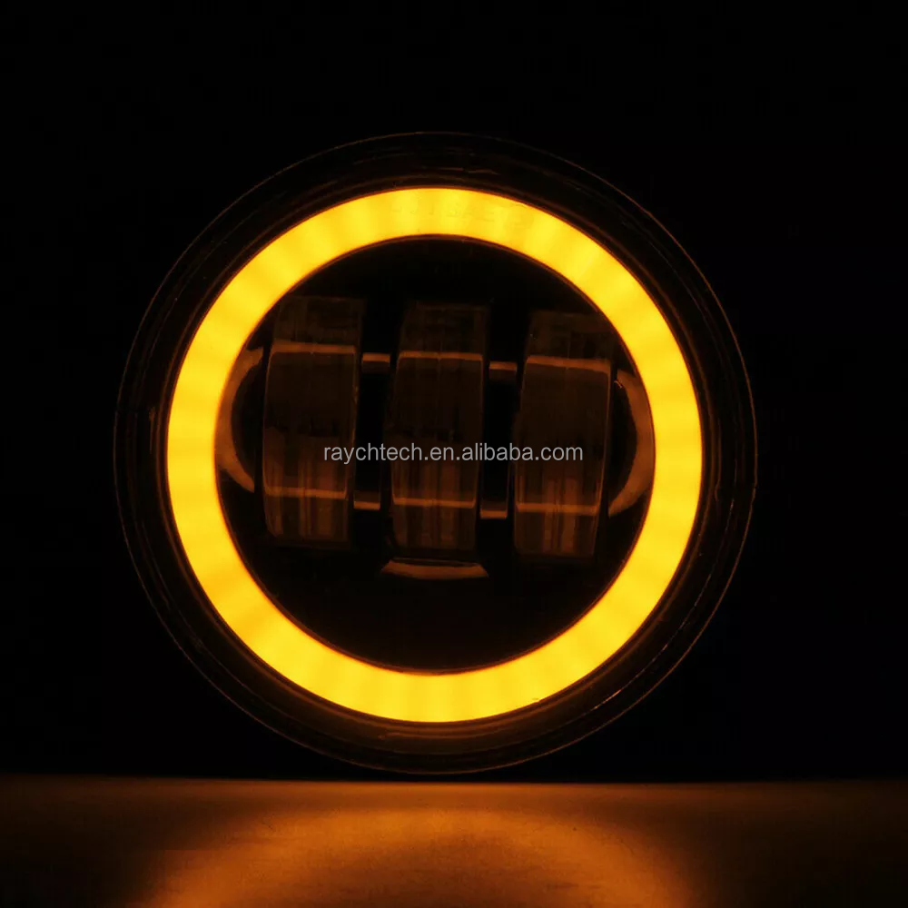 2023 New arrival led fog lamp  Angel Eye Led Fog Light Drl Amber Turn Signal Led Work Light Car Fog Light