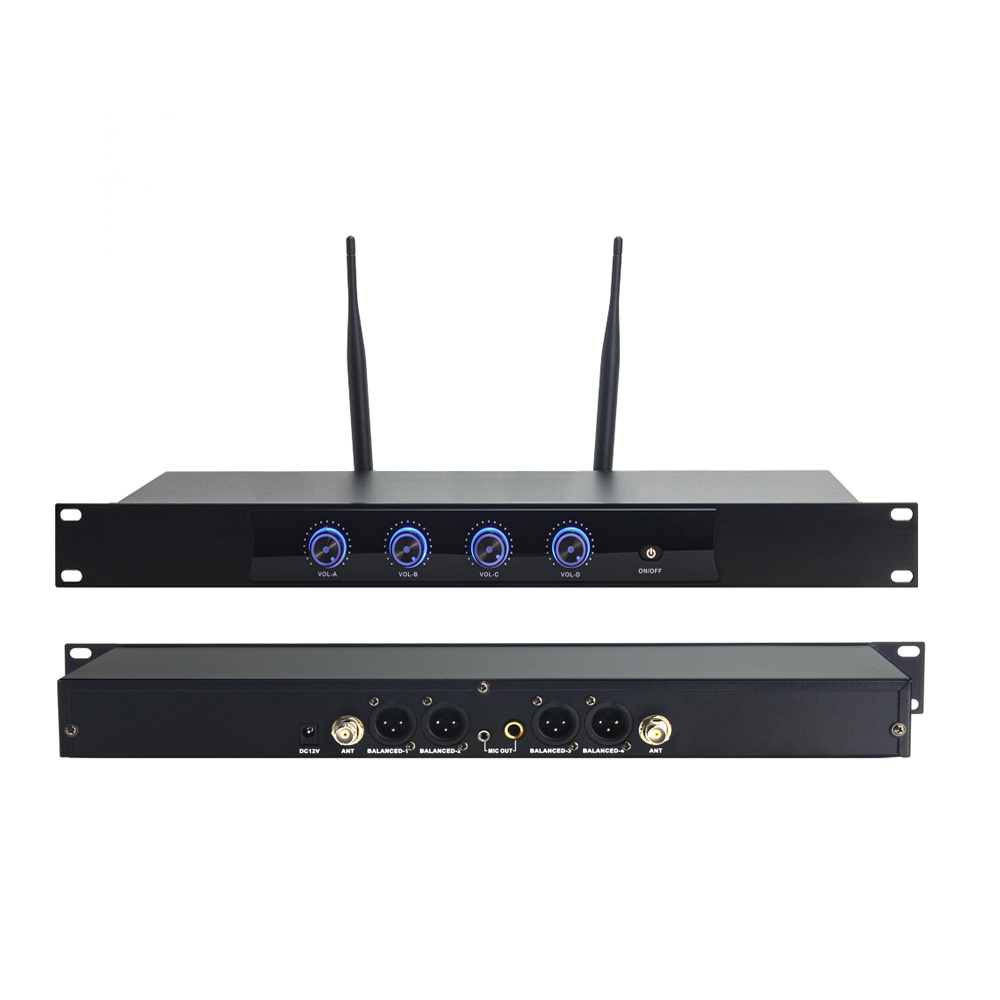 Professional UHF Four selectable Channel K8 Wireless Microphone System