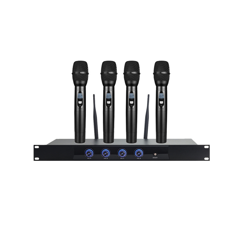 Professional UHF Four selectable Channel K8 Wireless Microphone System