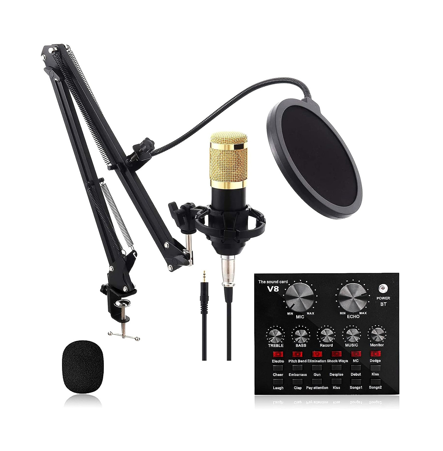 Bm800 sound card upgrade high quality studio microphone kit Family Concert condenser recording wired condenser microphone kit