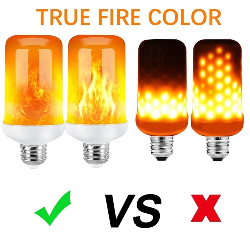 Flame Effect Light Bulb LED Dynamic Fire Light E27  Flickering Emulation Lamp For Christmas Halloween Bar Garden Decor