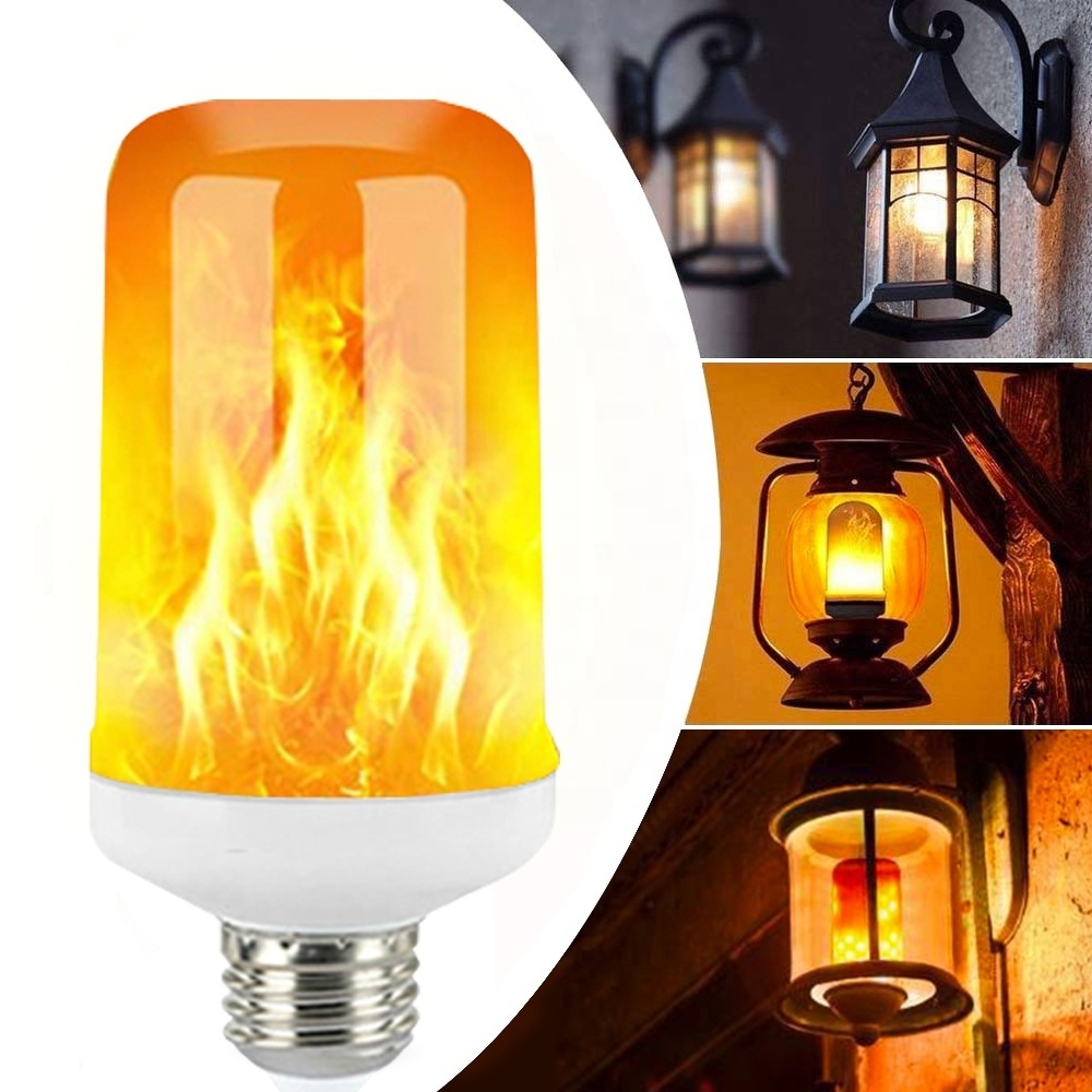 Flame Effect Light Bulb LED Dynamic Fire Light E27  Flickering Emulation Lamp For Christmas Halloween Bar Garden Decor