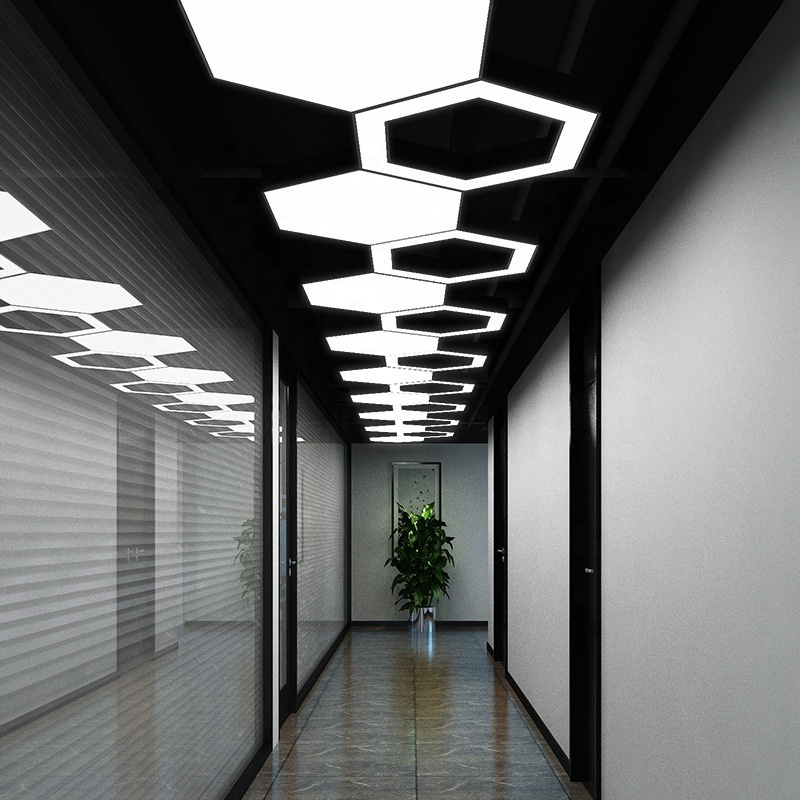 Honeycomb Auto Detailing Working Light Hexagonal LED energy-saving ceiling light for office garage gym barber shop supermarkets