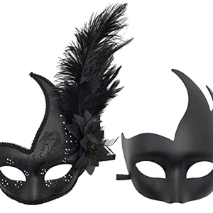 Eco-friendly DIY Mardi Gras istyle Venetian Wholesale Masquerade owl Halloween Party Feather Mask for carnival party