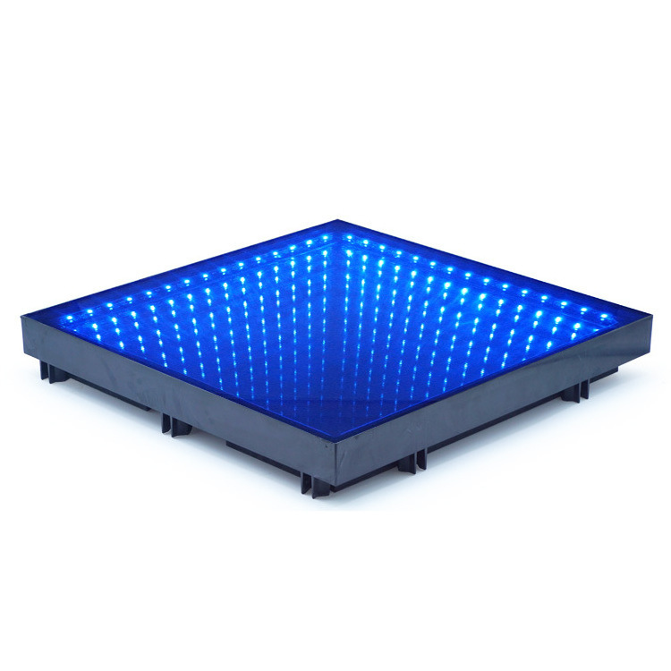 High Quality RGB Magnetic Wireless Tempered glass lighted Portable 3D mirror led dance floor For Club Party Disco